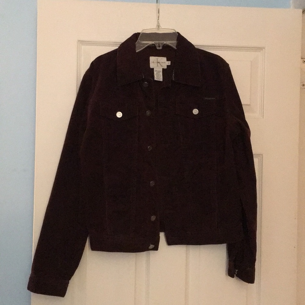 Calvin Klein Maroon Trucker Corduroy Jacket